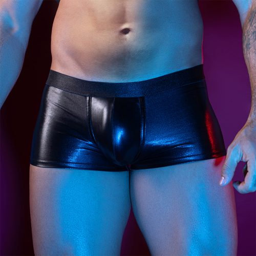 black wetlook boxer with thick band