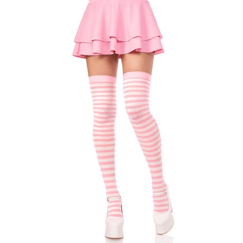 Leg Avenue - Stocking Nylon Striped - Flirty Pink