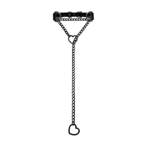 Ledom-Slip-Chain-Faux-Leather-Backing-Black-with-Black-Metal