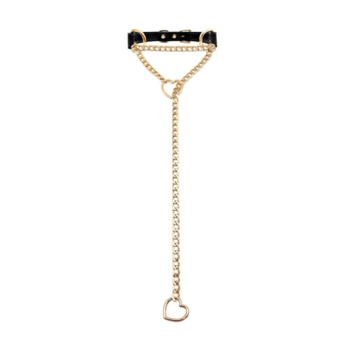 Ledom-Slip-Chain-Faux-Leather-Backing-Black-with-Gold-Metal