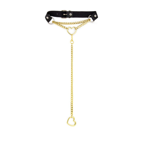 Deluxe-Fetish-Martingale-Collar-Leash-BlackGold-2