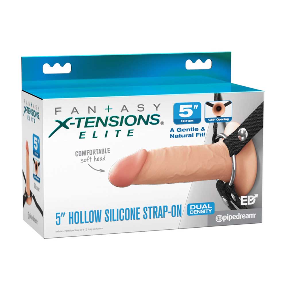 Fantasy X-Tensions Elite – 5″ Hollow Silicone Strap-On